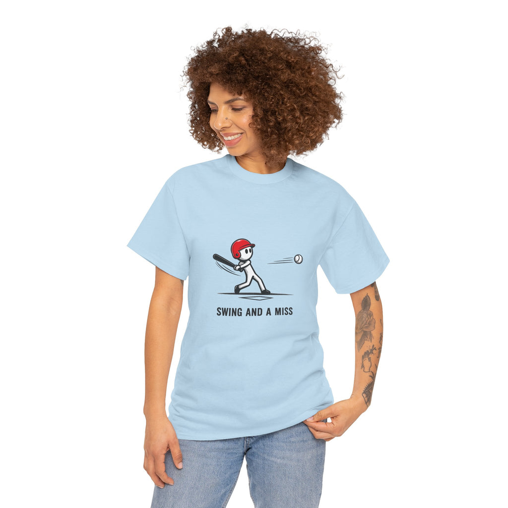 Swing and a Miss Baseball Unisex Cotton T Shirt