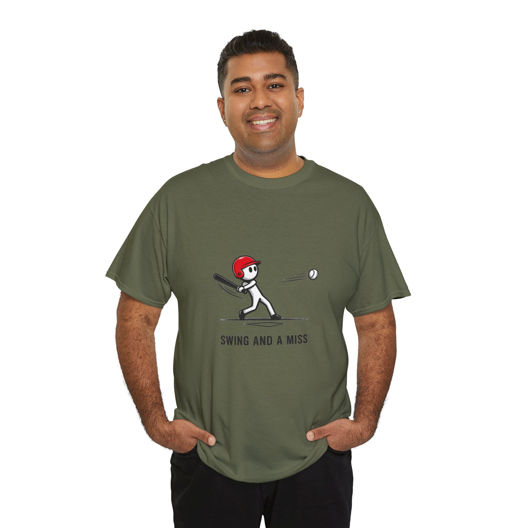 Swing and a Miss Baseball Unisex Cotton T Shirt