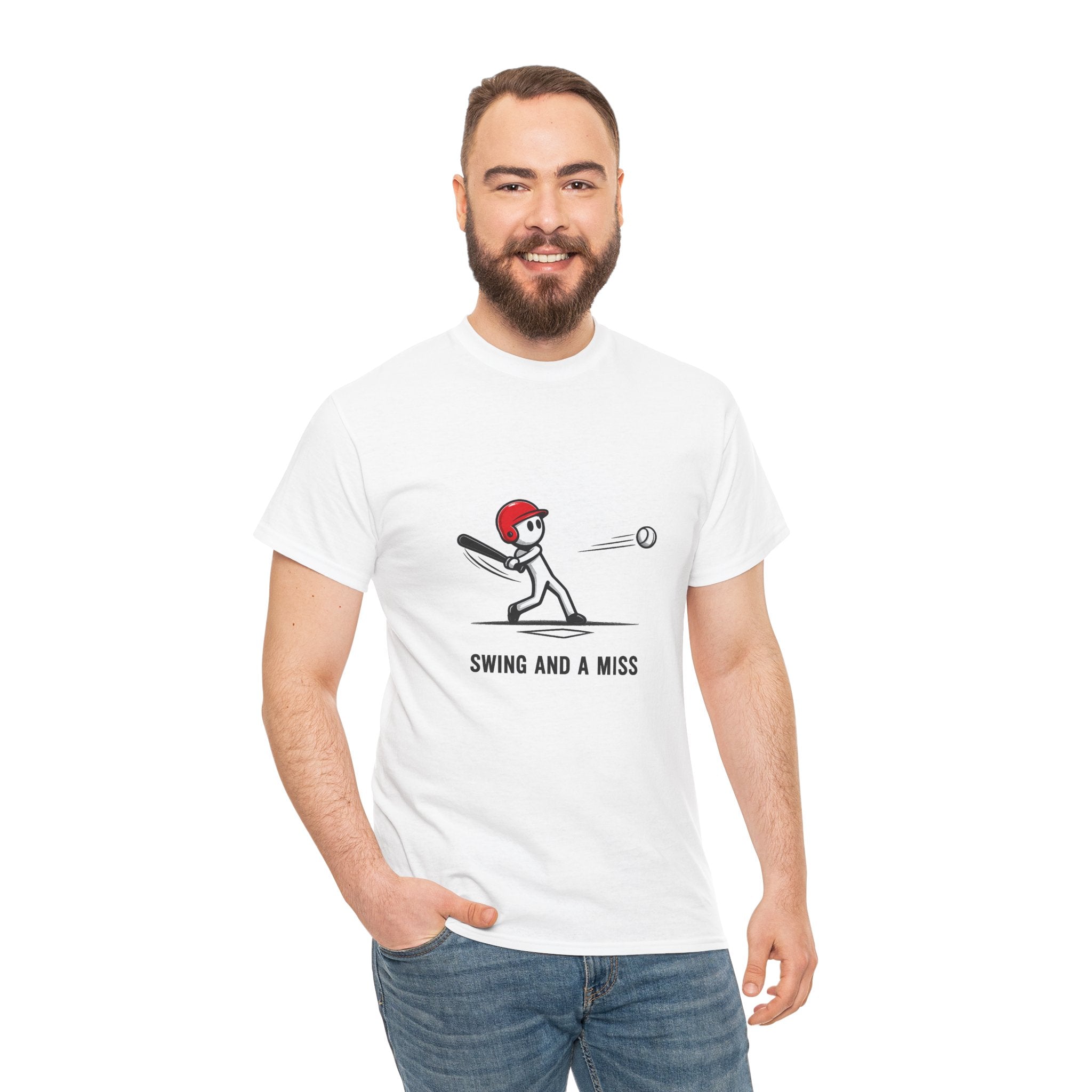 Swing and a Miss Baseball Unisex Cotton T Shirt
